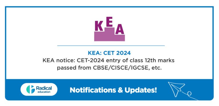 KEA NOTICE: CET-2024 entry of class 12th marks passed from CBSE/CISCE/IGCSE, etc.