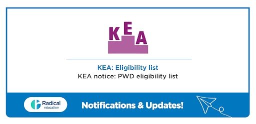 KEA notice: PWD eligibility list