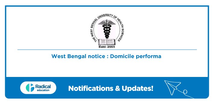 West Bengal notice: Domicile proforma