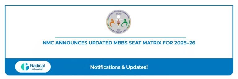 NMC Announces Updated MBBS Seat Matrix for 2025–26